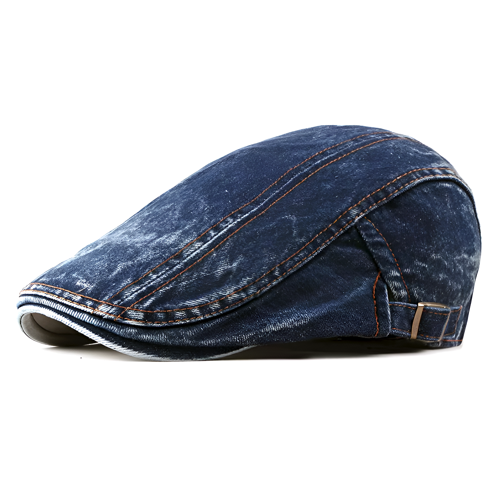 Eirin Apparel Denim Flat Cap Washed Denim Flat Cap – Dark Blue