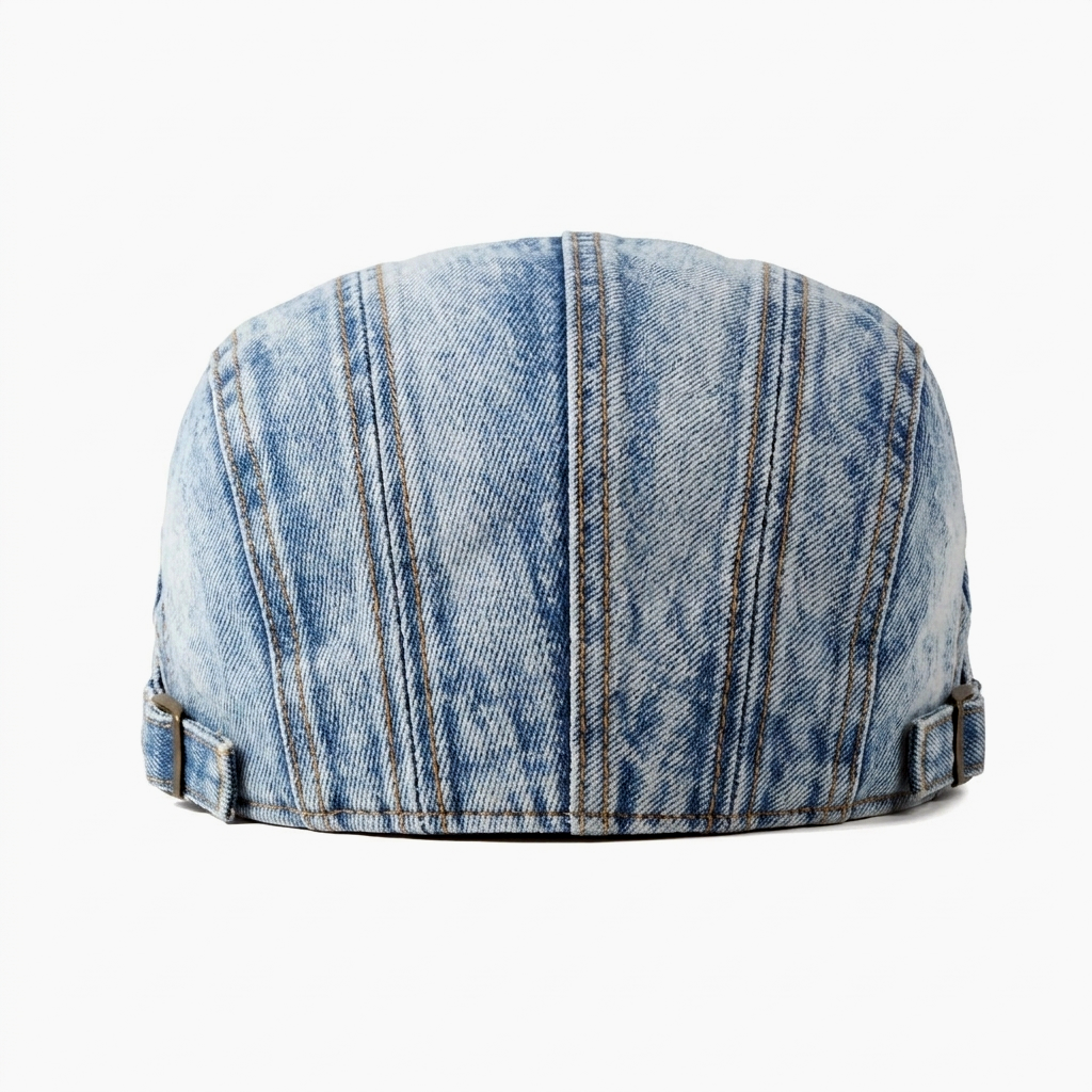Eirin Apparel Denim Flat Cap Washed Denim Flat Cap – Light Blue