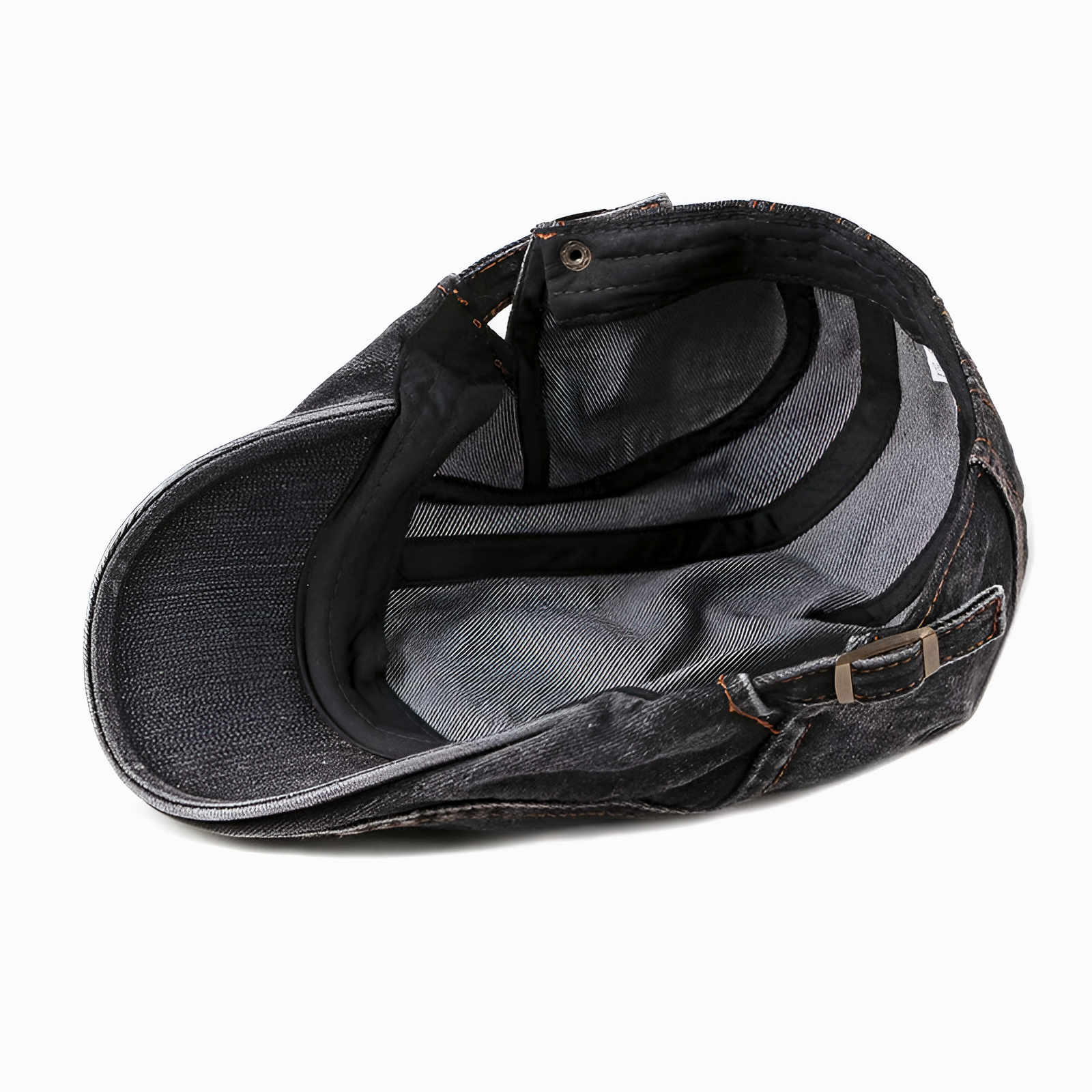 Eirin Apparel Denim Flat Cap Washed Denim Flat Cap – Vintage Black