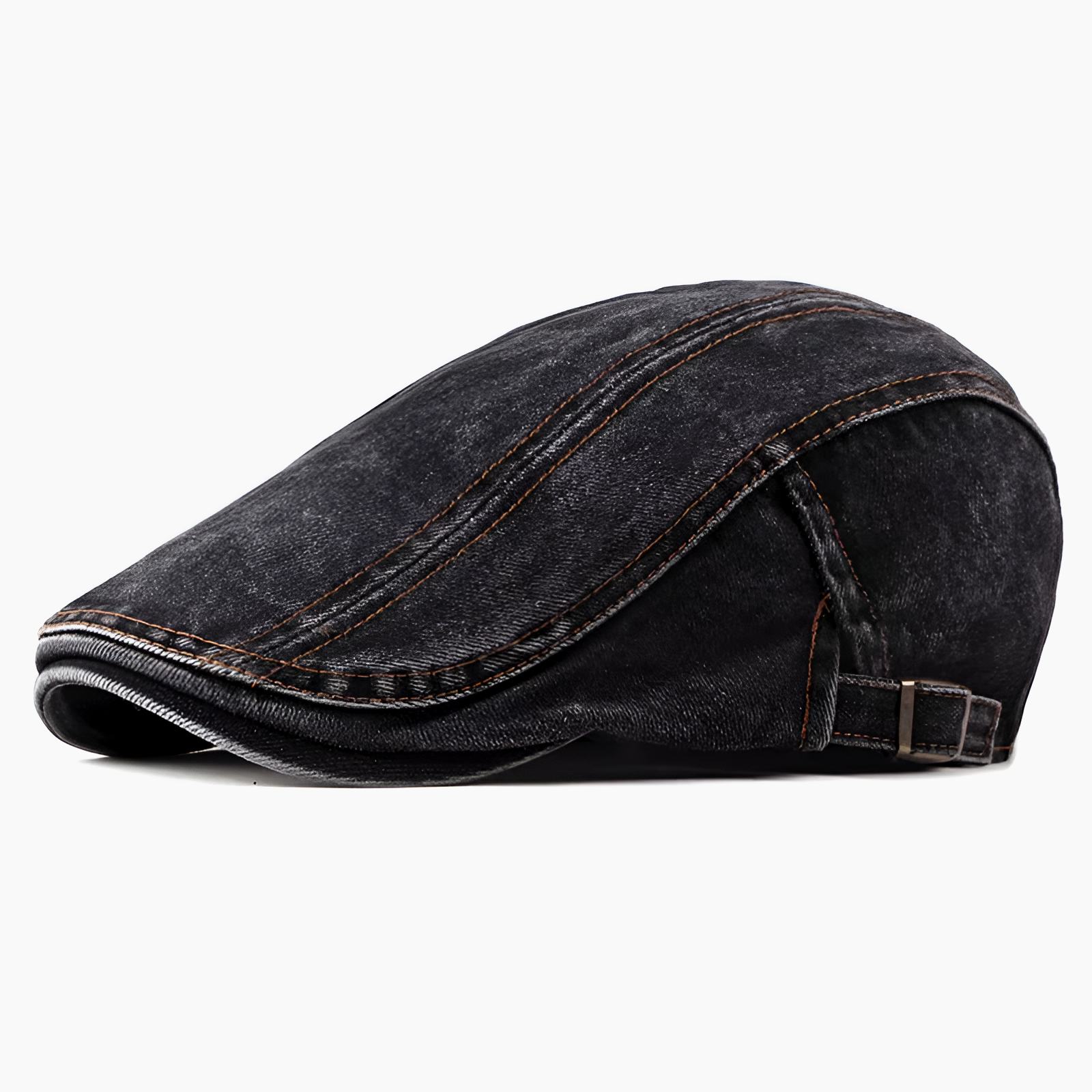 Eirin Apparel Denim Flat Cap Washed Denim Flat Cap – Vintage Black