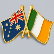 Eirin Apparel Double Flag Lapel Pin Brooch Ireland – Australia Flag Lapel Pin