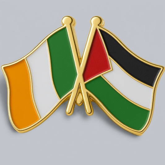 Eirin Apparel Double Flag Lapel Pin Brooch Ireland – Palestine Flag Lapel Pin