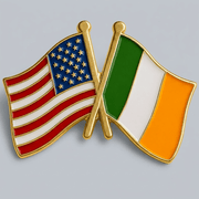 Eirin Apparel Double Flag Lapel Pin Brooch Ireland – USA Flag Lapel Pin