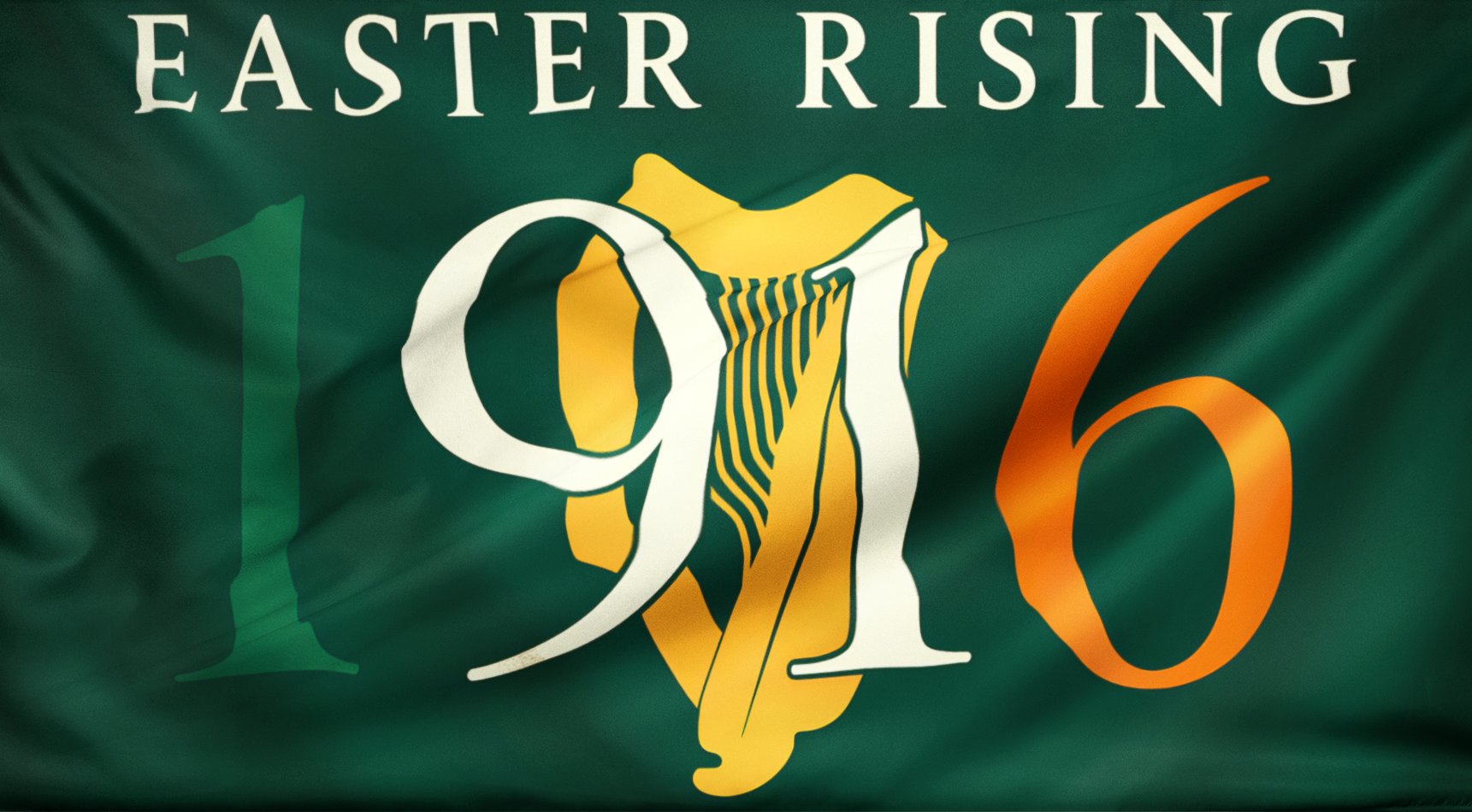 Eirin Apparel Flag 1916 Easter Rising Flag — Irish Republic Harp Emblem Banner