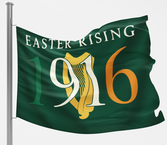 Eirin Apparel Flag 1916 Easter Rising Flag — Irish Republic Harp Emblem Banner