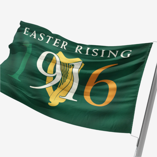 Eirin Apparel Flag 1916 Easter Rising Flag — Irish Republic Harp Emblem Banner