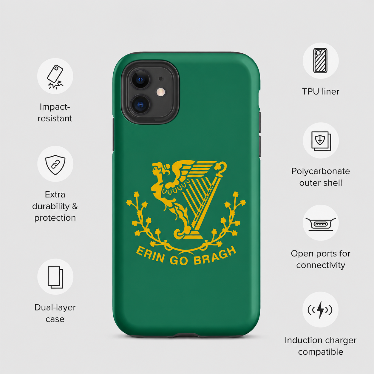 Eirin Apparel iPhone Case 'Erin Go Bragh' Tough Case for iPhone