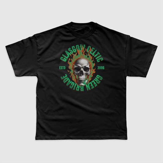 Eirin Apparel irish-streetwear Black / S Men's Celtic Green Brigade Skull T-Shirt