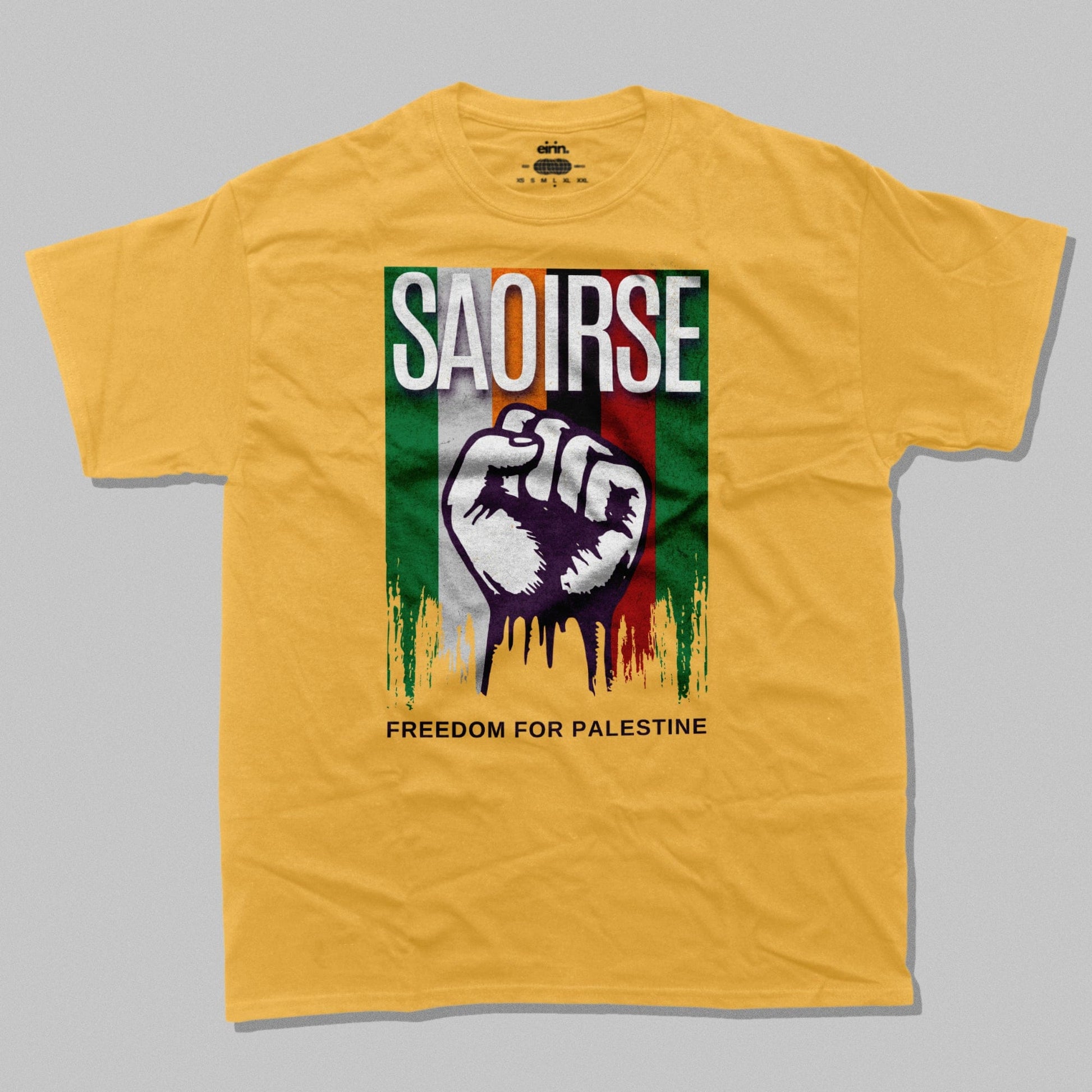 Eirin Apparel irish-streetwear Gold / S Men's 'SAOIRSE' Freedom For Palestine T-Shirt