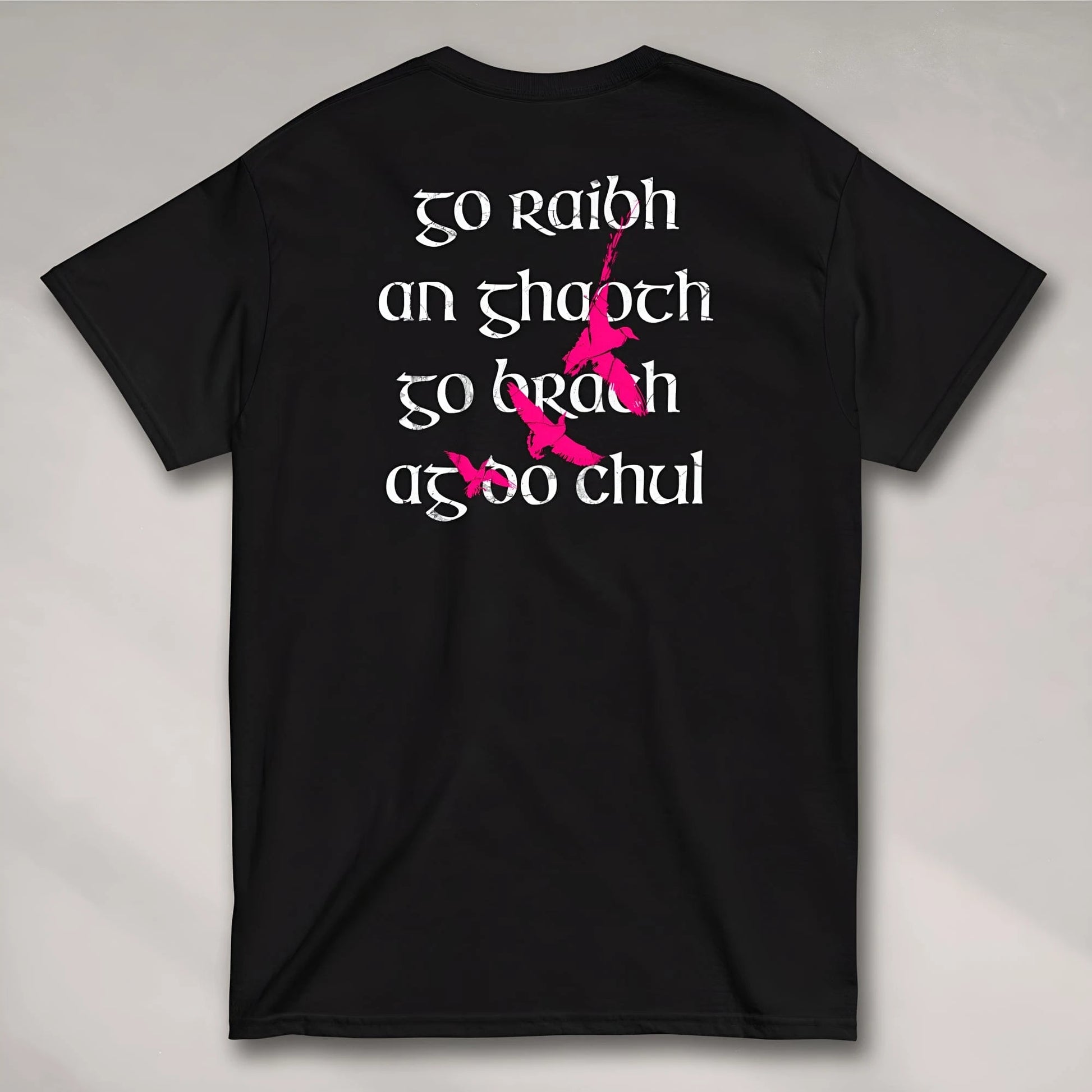 Eirin Apparel irish-streetwear Men's 'May The Wind Always Be At Your Back' Gaeilge Print Black T-Shirt
