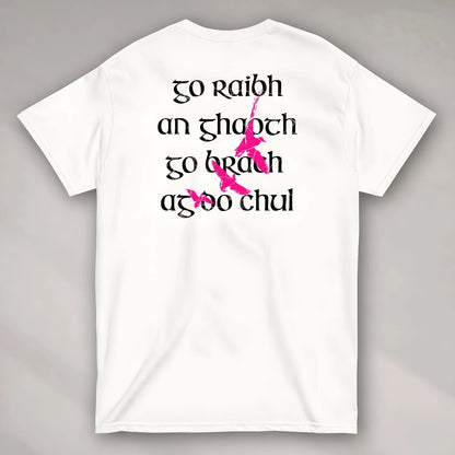 Eirin Apparel irish-streetwear Men's 'May The Wind Always Be At Your Back' Gaeilge Print White T-Shirt