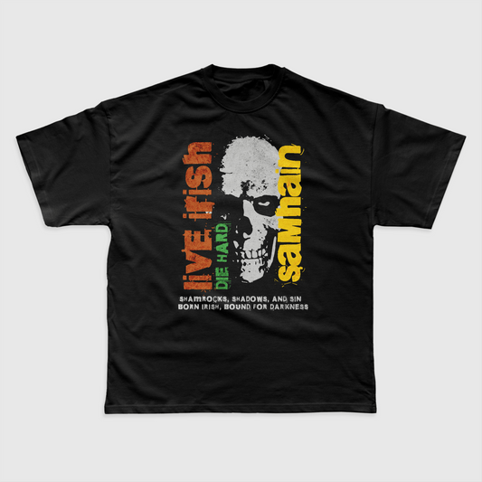 eirin. Apparel irish-streetwear Men's 'Live Irish, Die Hard' Samhain T-Shirt