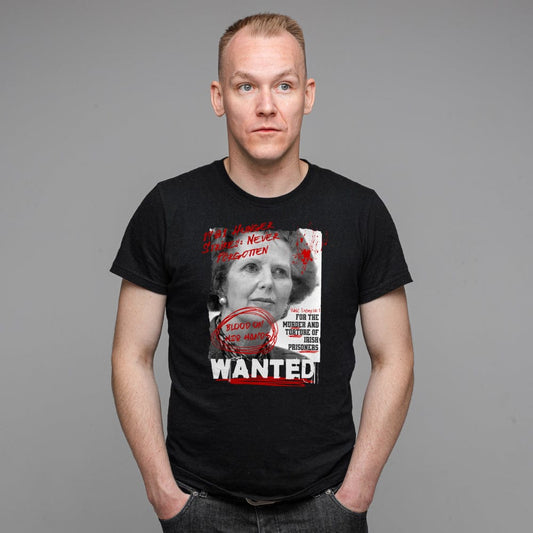 Eirin Apparel irish-streetwear Men's Margaret Thatcher Wanted T-Shirt