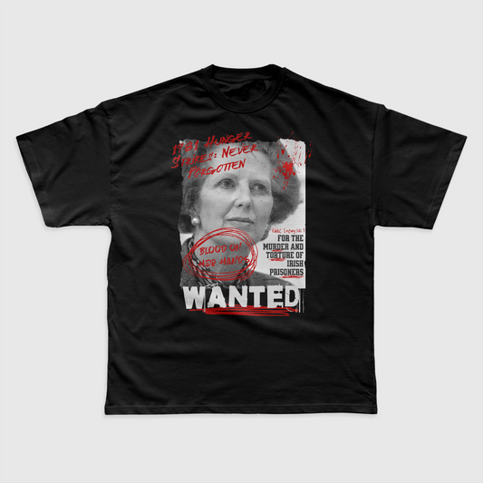 Eirin Apparel irish-streetwear Men's Margaret Thatcher Wanted T-Shirt