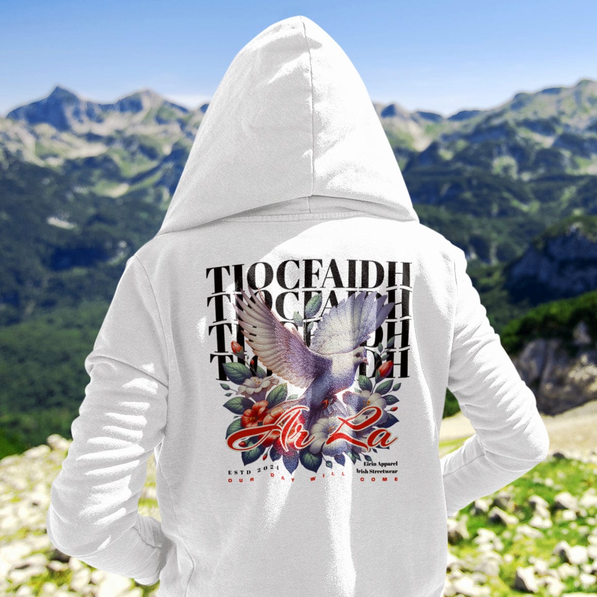 Eirin Apparel irish-streetwear Men's Tiocfaidh Ár Lá Dove White Hoodie