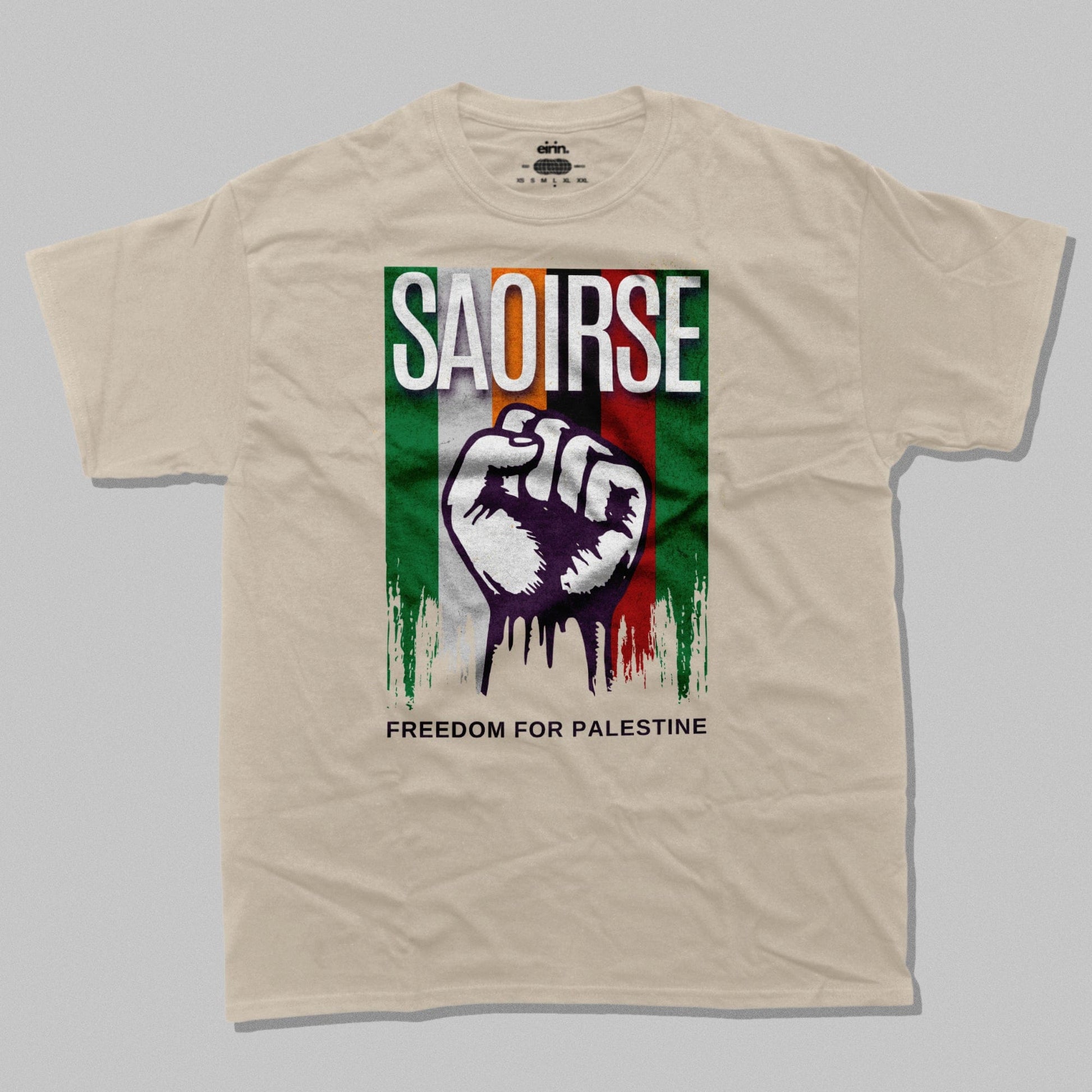 Eirin Apparel irish-streetwear Natural / S Men's 'SAOIRSE' Freedom For Palestine T-Shirt