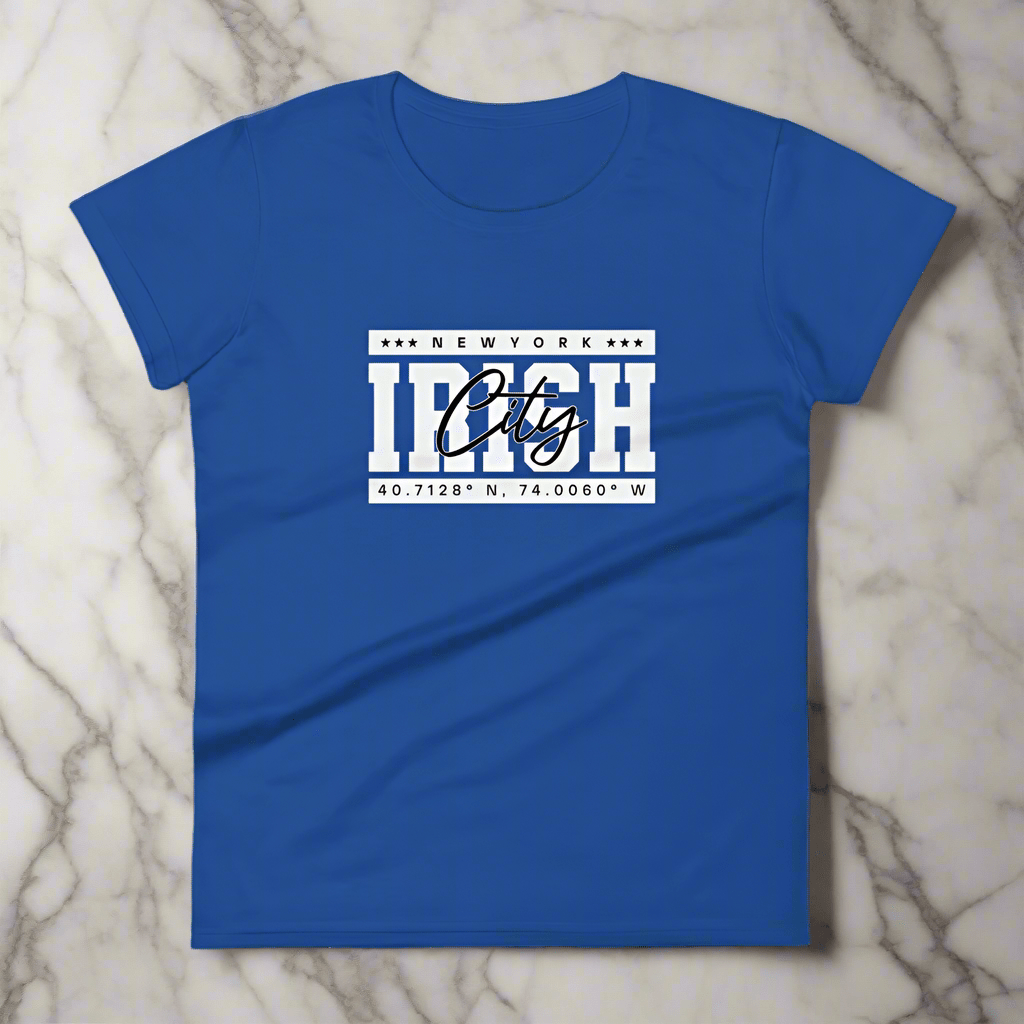 eirin. Apparel irish-streetwear Royal Blue / S Women's New York, Irish City Fashion Fit T-Shirt