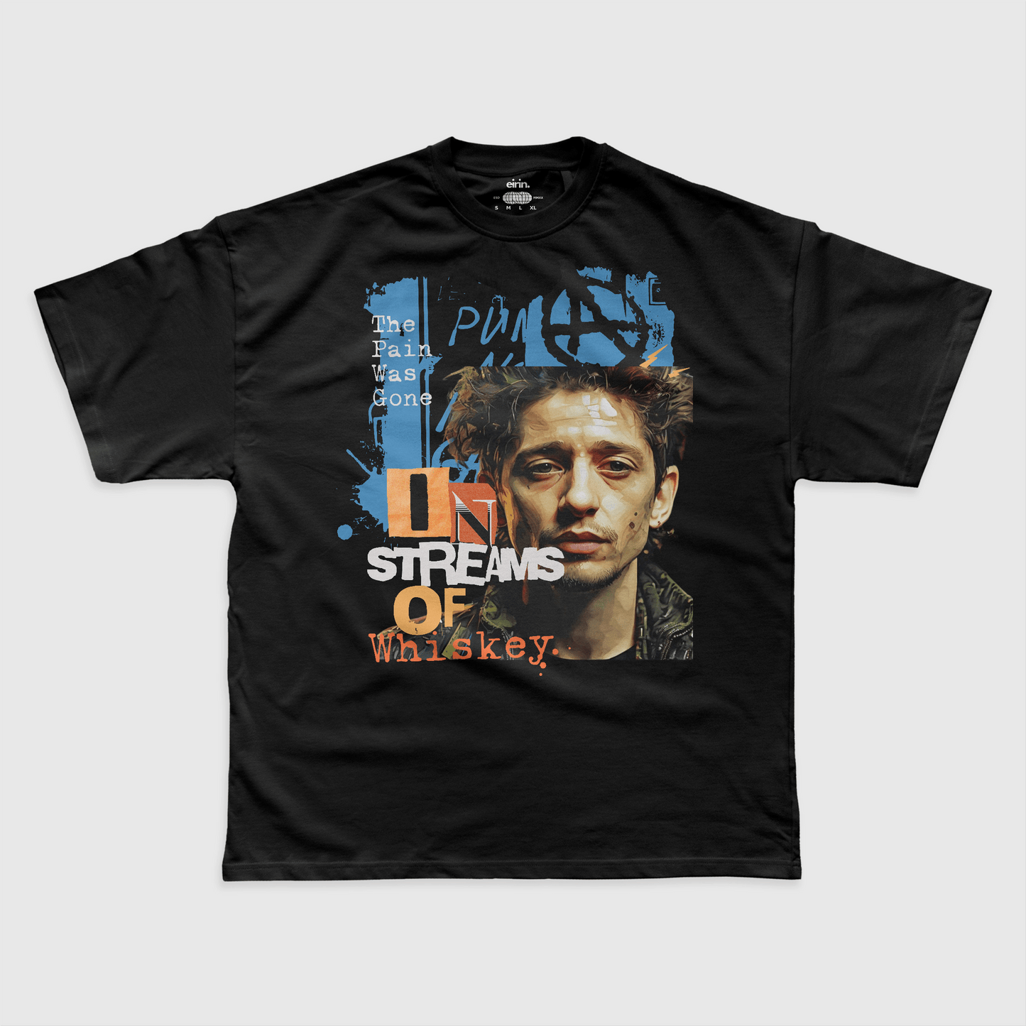 Eirin Apparel irish-streetwear Men's Shane MacGowan 'In Streams of Whiskey' T-Shirt