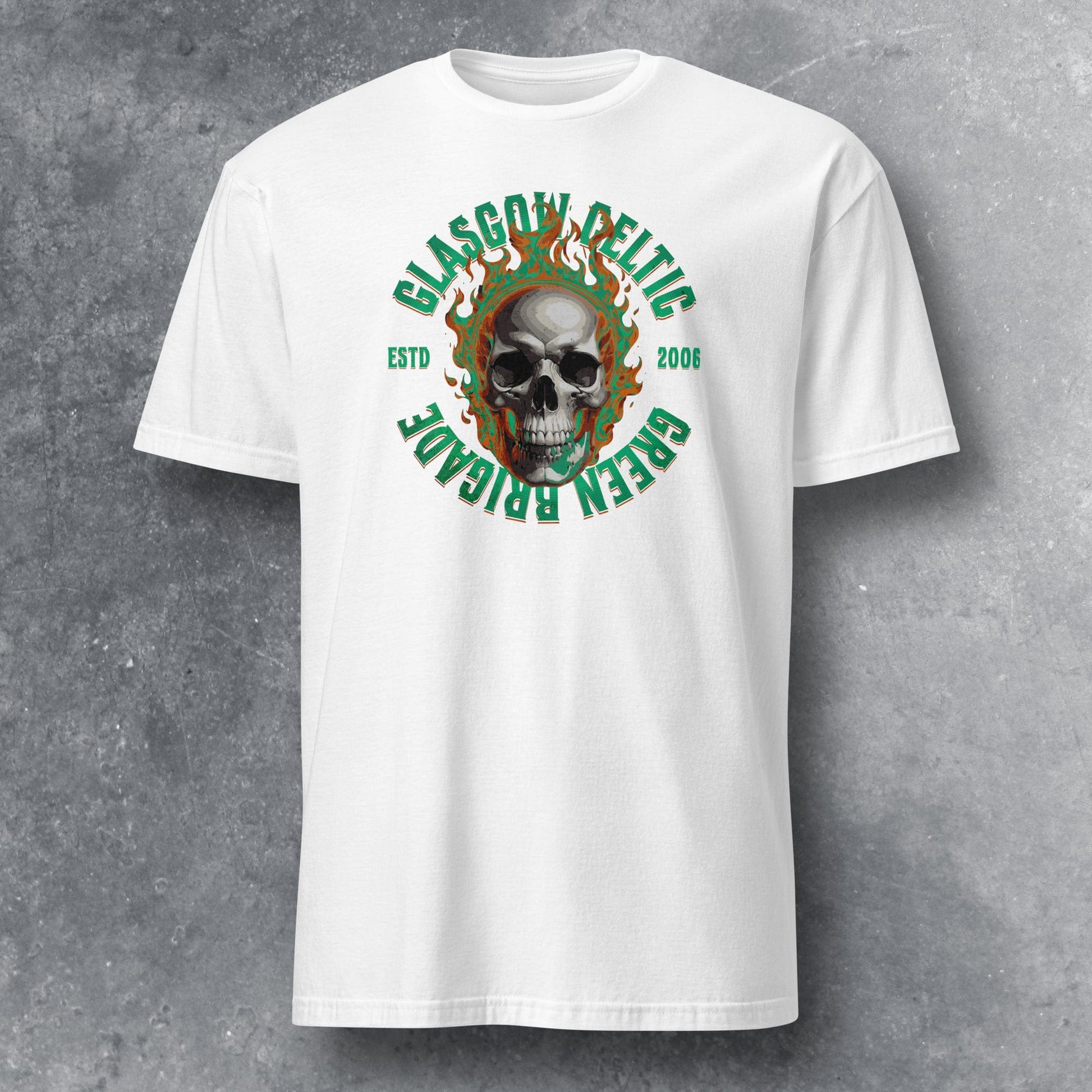 Eirin Apparel irish-streetwear White / S Men's Celtic Green Brigade Skull T-Shirt