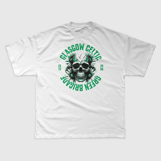 Eirin Apparel irish-streetwear White / S Women's Celtic Green Brigade Skull T-Shirt