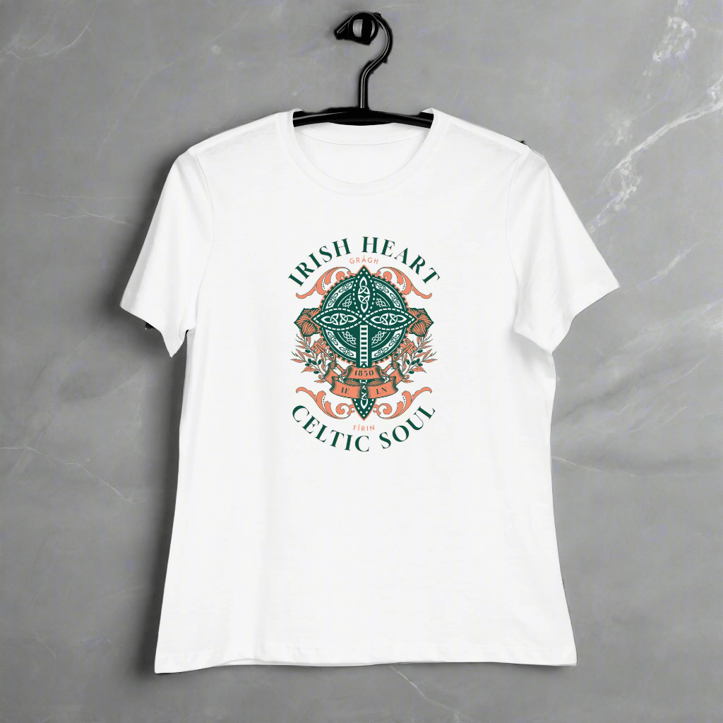 eirin. Apparel irish-streetwear White / S Women's Irish Heart, Celtic Soul Relaxed Fit T-Shirt