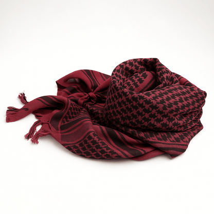 Eirin Apparel Keffiyeh Crimson Red Cotton Keffiyeh Palestinian Scarf