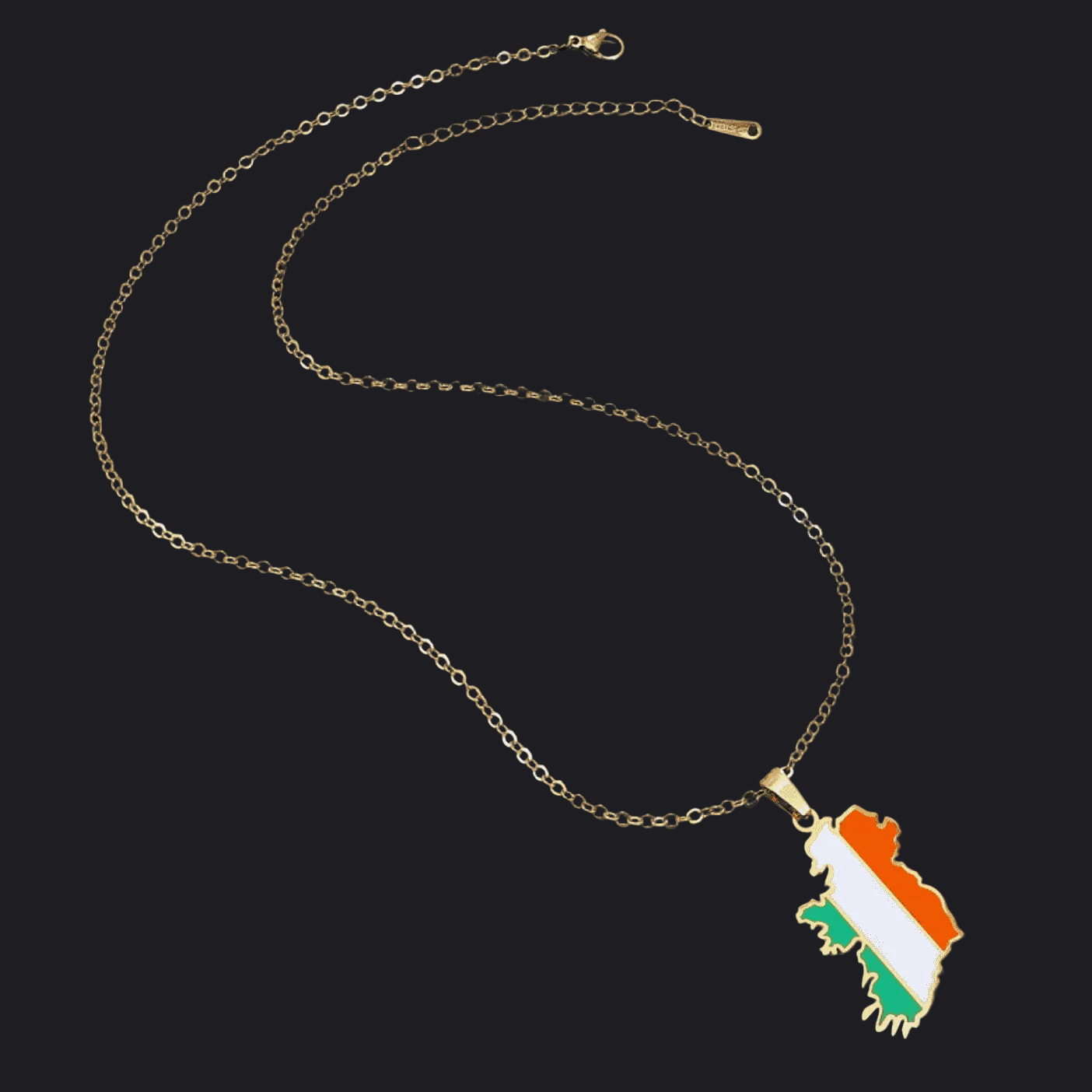 Eirin Apparel Keffiyeh Gold Map of Ireland Tricolour Necklace Irish Jewellery Bundle – Signature Pieces Set
