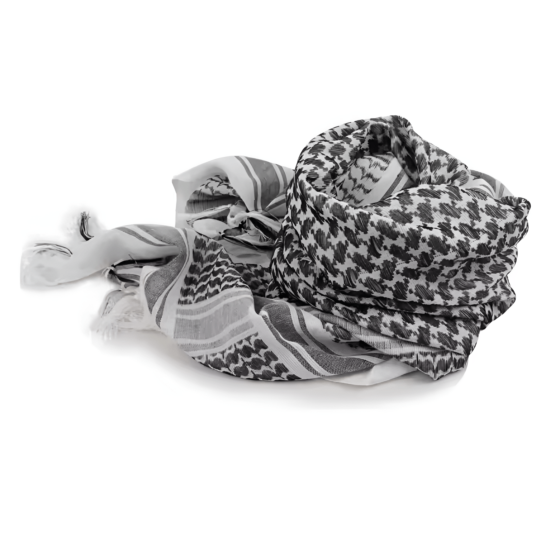 Eirin Apparel Keffiyeh Grey & White Cotton Keffiyeh Head Wrap Shemagh
