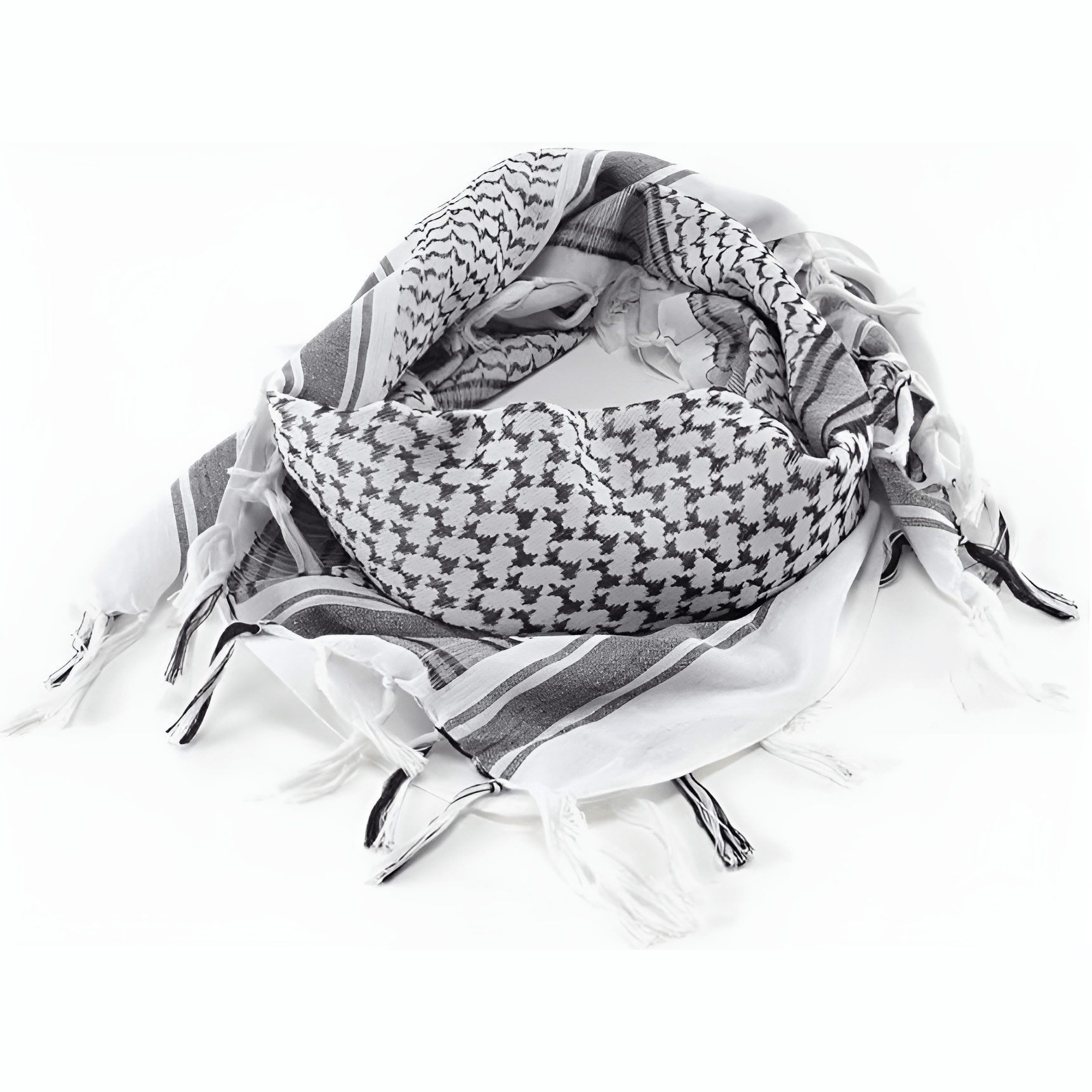 Eirin Apparel Keffiyeh Grey & White Cotton Keffiyeh Head Wrap Shemagh