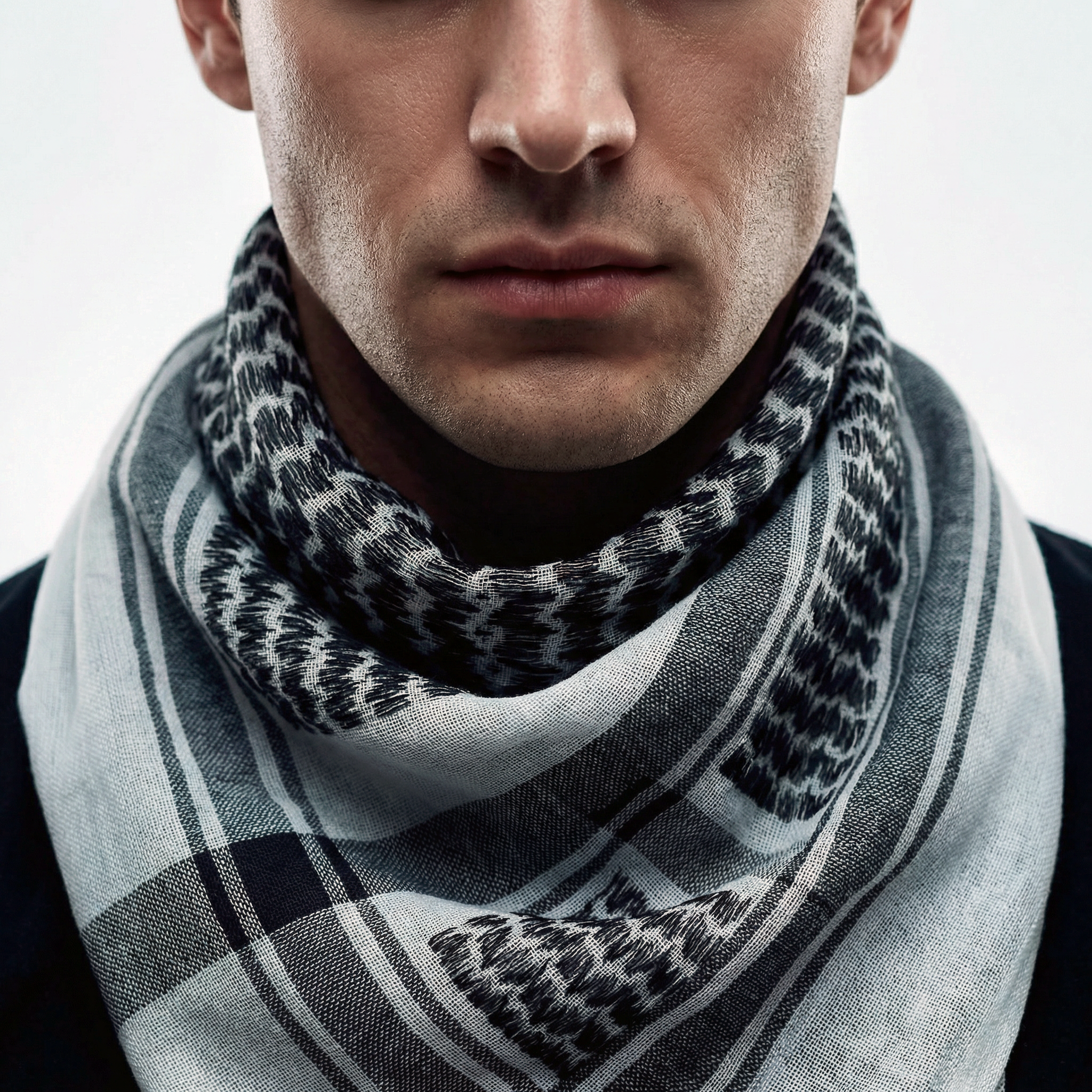Eirin Apparel Keffiyeh 'Haifa Mist – Echo of the Ancestors' Palestinian Keffiyeh (Collector’s Edition)