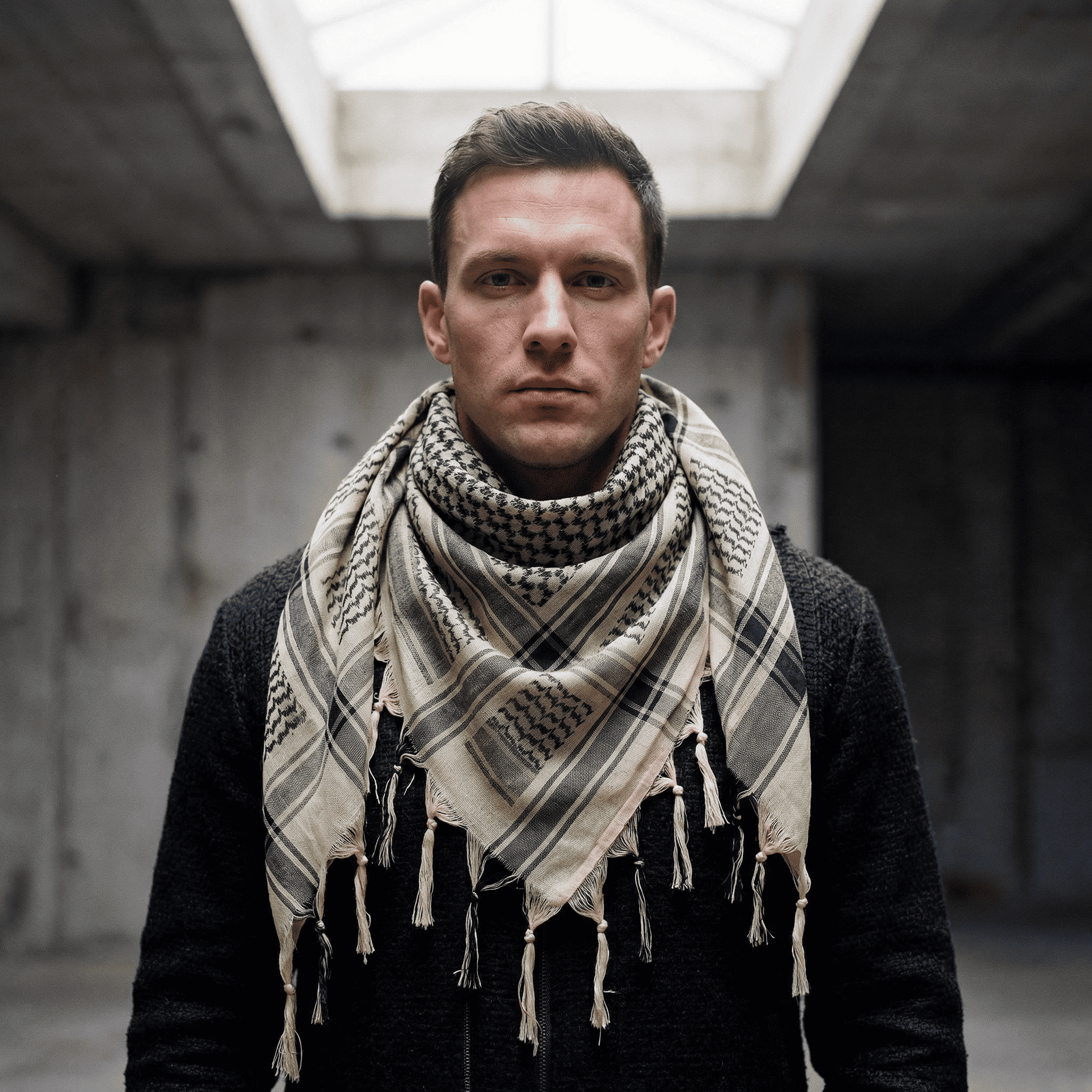 Eirin Apparel Keffiyeh 'Ivory Sands – Threads of Peace' Palestinian Keffiyeh (Collector’s Edition)