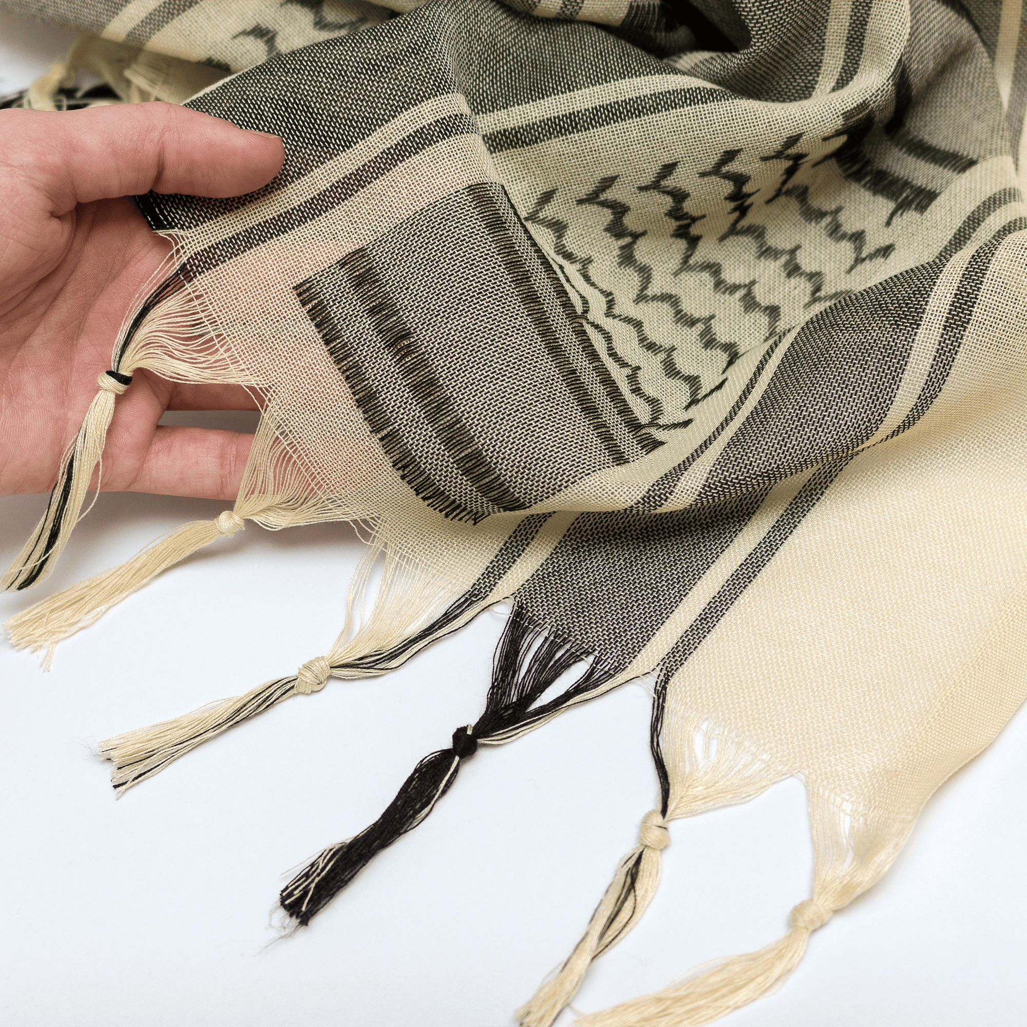 Eirin Apparel Keffiyeh 'Ivory Sands – Threads of Peace' Palestinian Keffiyeh (Collector’s Edition)