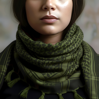 Eirin Apparel Keffiyeh Olive Green Cotton Keffiyeh Palestinian Scarf
