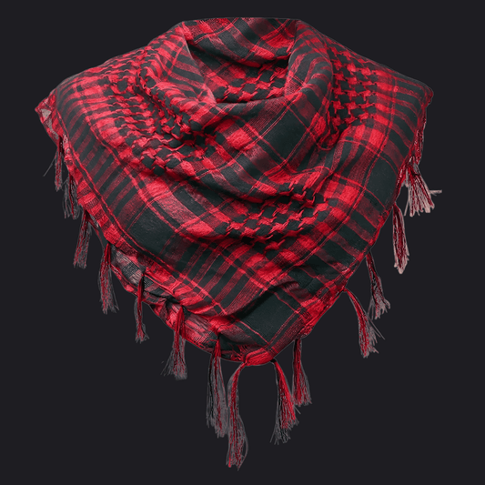 Eirin Apparel Keffiyeh Scarlet Houndstooth Plaid Keffiyeh - Everyday Resistance Scarf