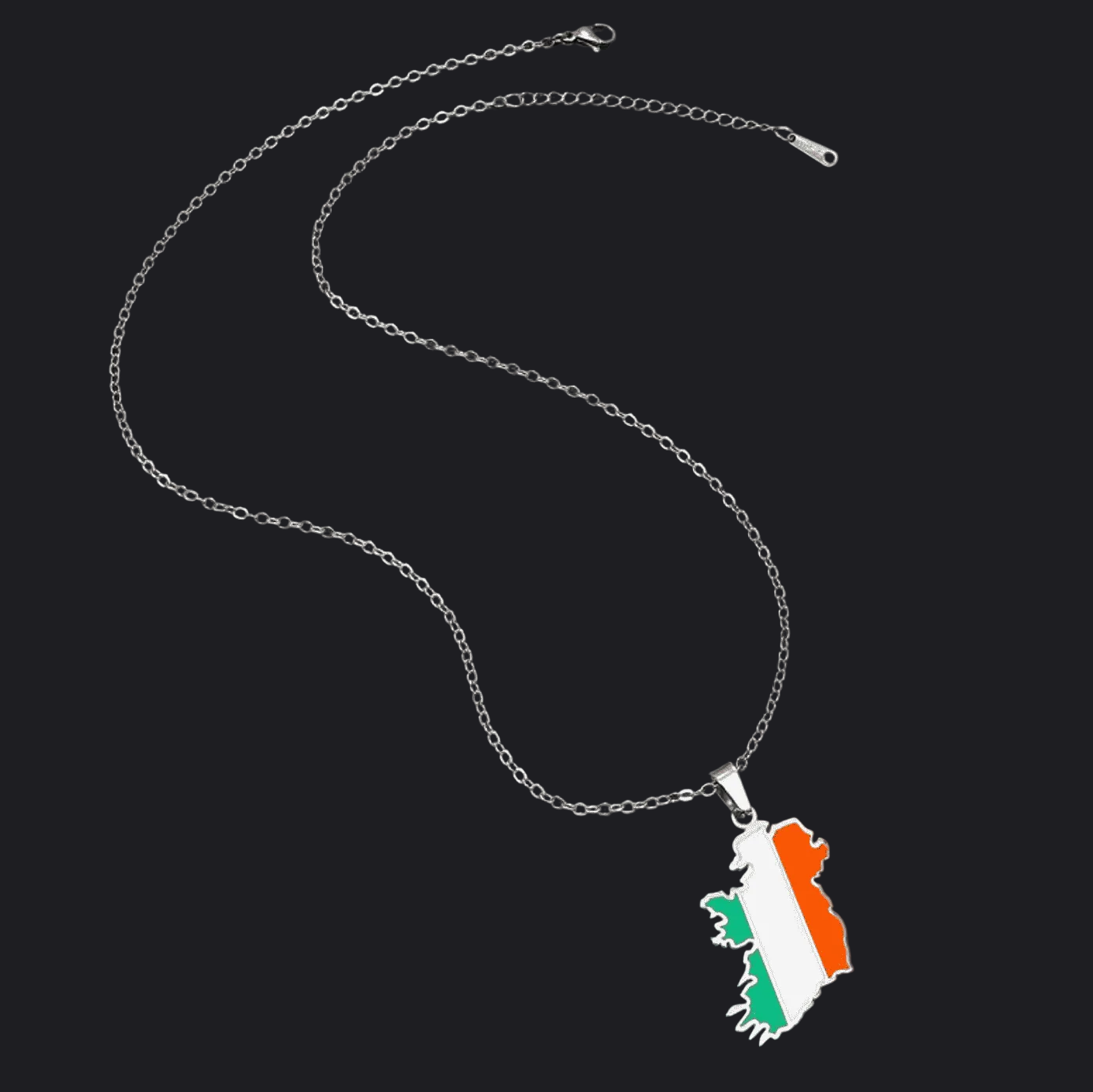 Eirin Apparel Keffiyeh Silver Map of Ireland Tricolour Necklace Irish Jewellery Bundle – Signature Pieces Set