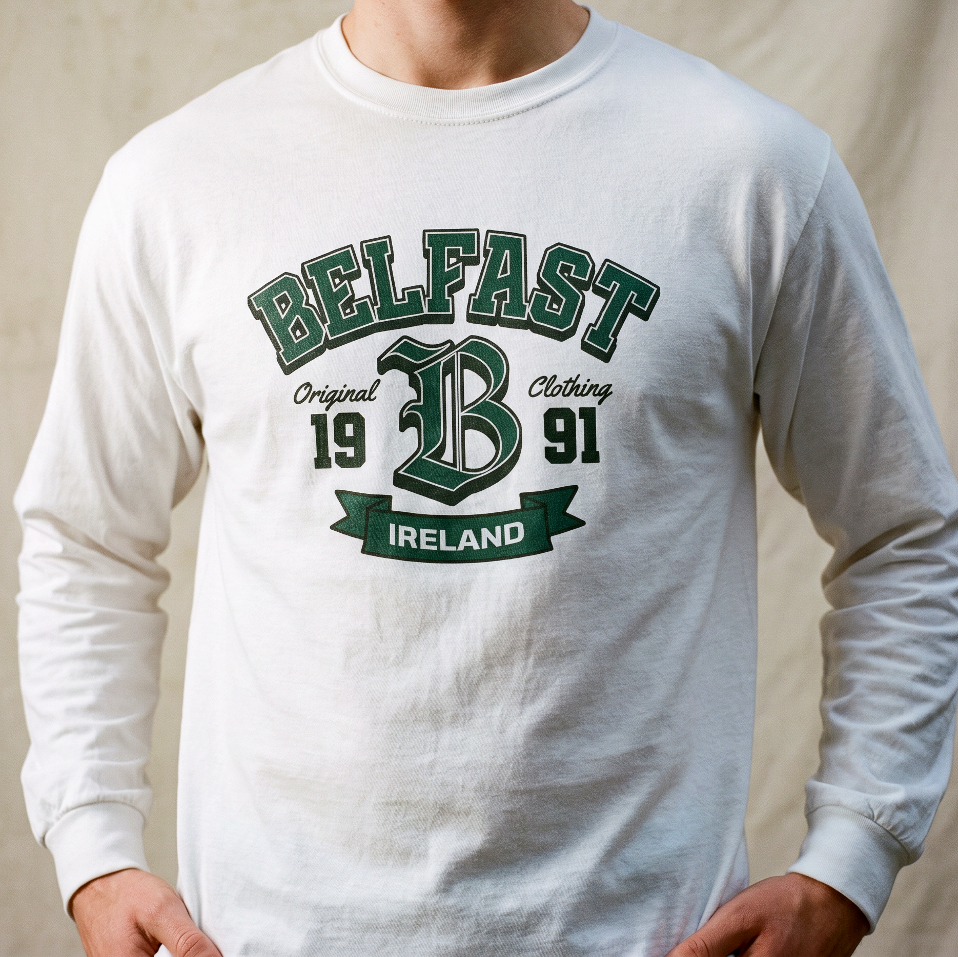 Eirin Apparel Long Sleeve T-Shirt 'Belfast Varsity' Long Sleeve T-Shirt