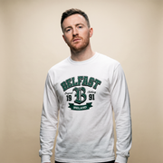 Eirin Apparel Long Sleeve T-Shirt White / S 'Belfast Varsity' Long Sleeve T-Shirt