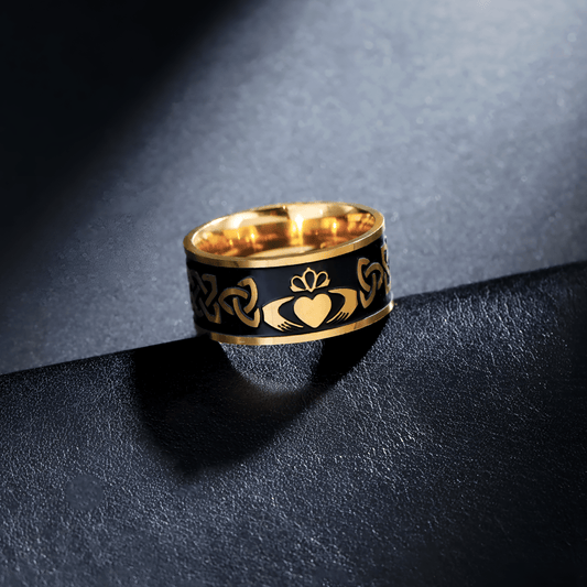 Eirin Apparel Men's Claddagh Ring Firebrand Gold / 7 Men's Claoimh Claddagh Ring – Celtic Strength in Silver or Gold