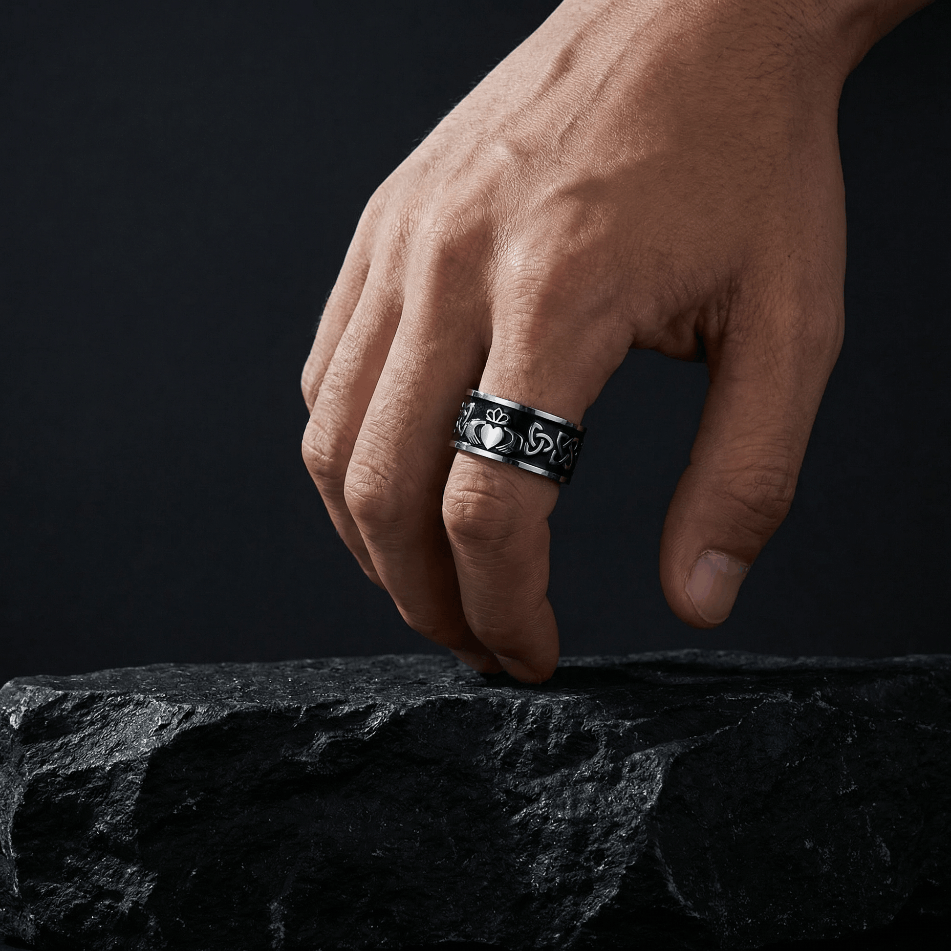 Eirin Apparel Men's Claddagh Ring Men's Claddagh Ring – 'Claoimh' (Celtic Sword)