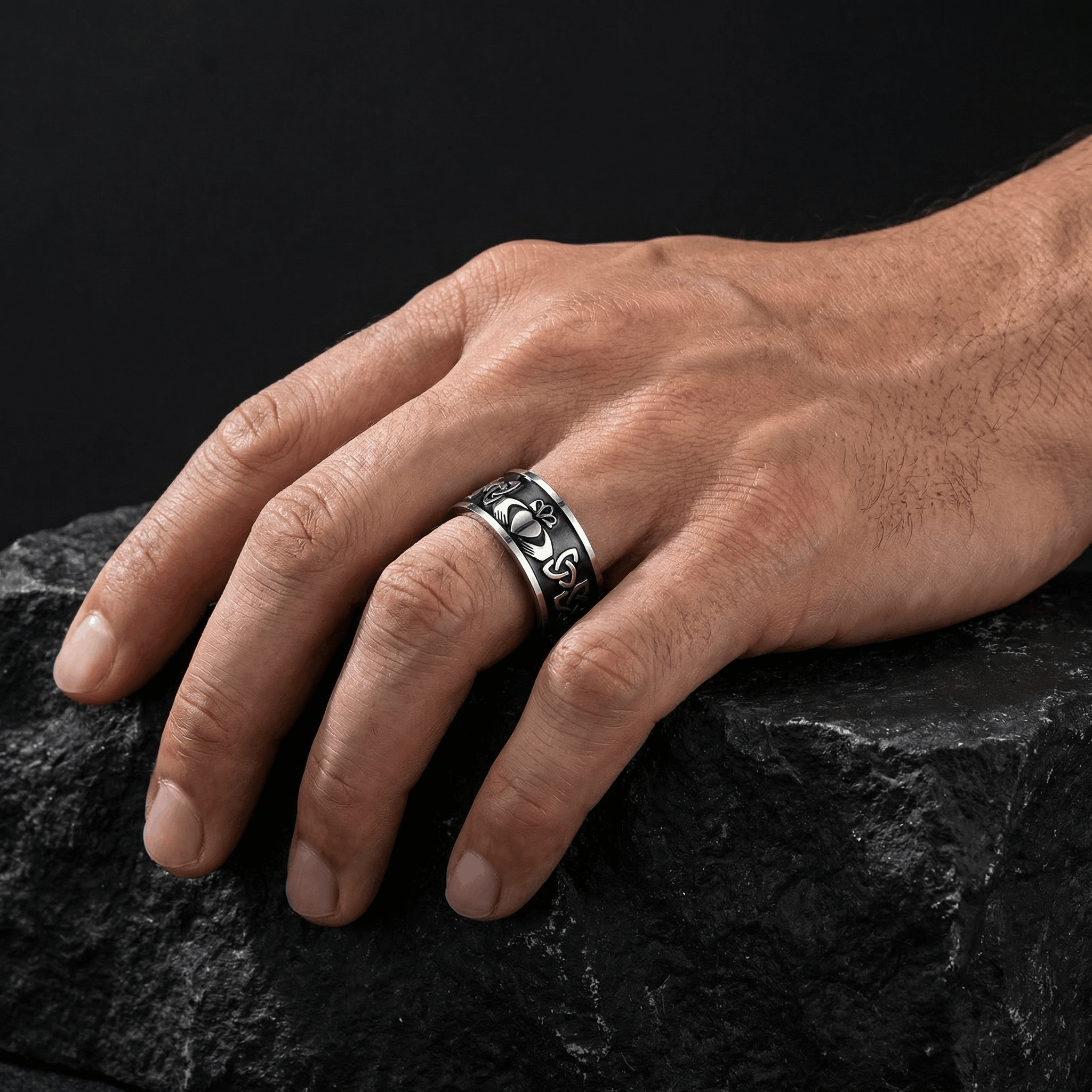 Eirin Apparel Men's Claddagh Ring Men's Claddagh Ring – 'Claoimh' (Celtic Sword)