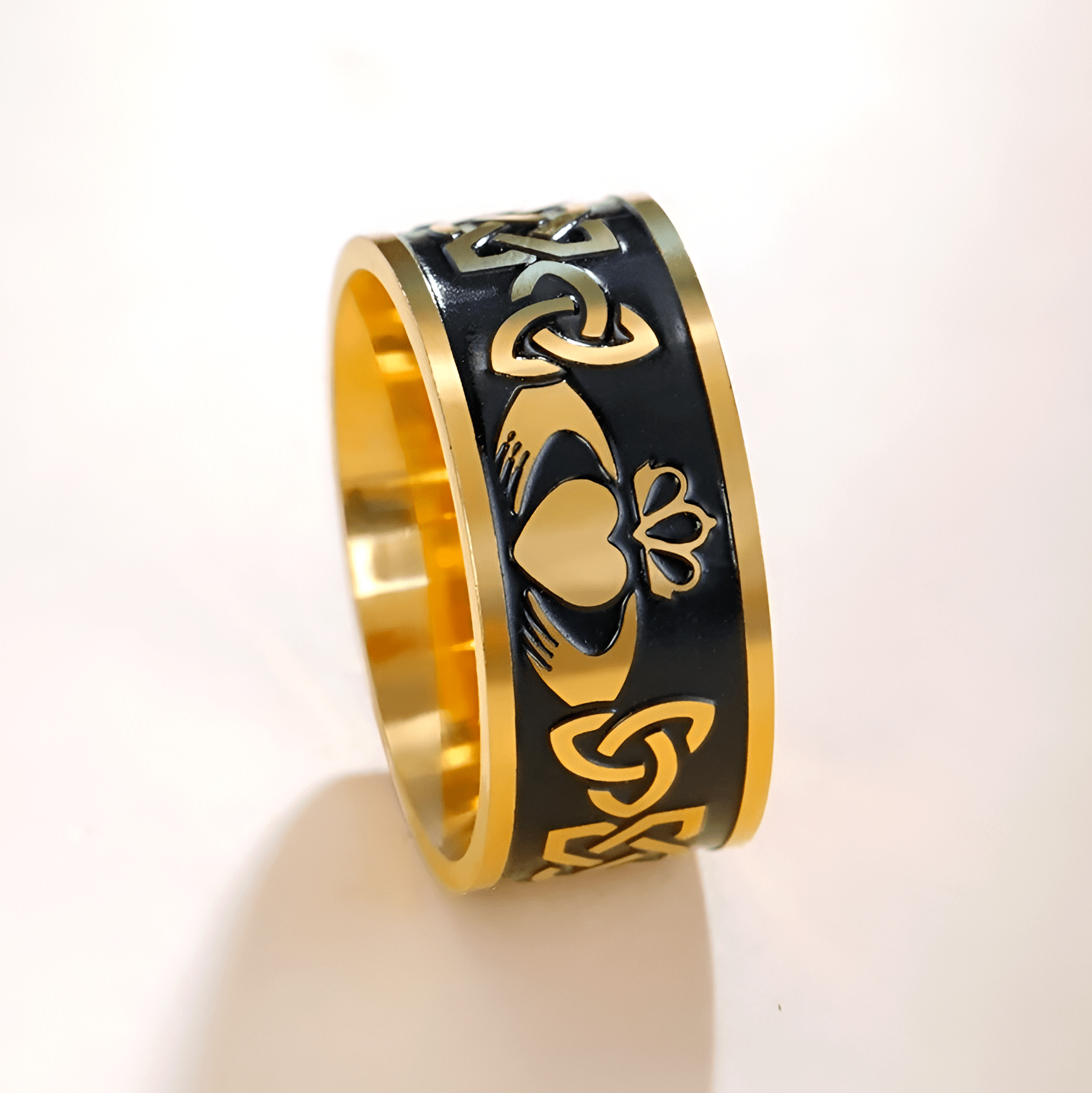Eirin Apparel Men's Claddagh Ring Men's Claoimh Claddagh Ring – Celtic Strength in Silver or Gold