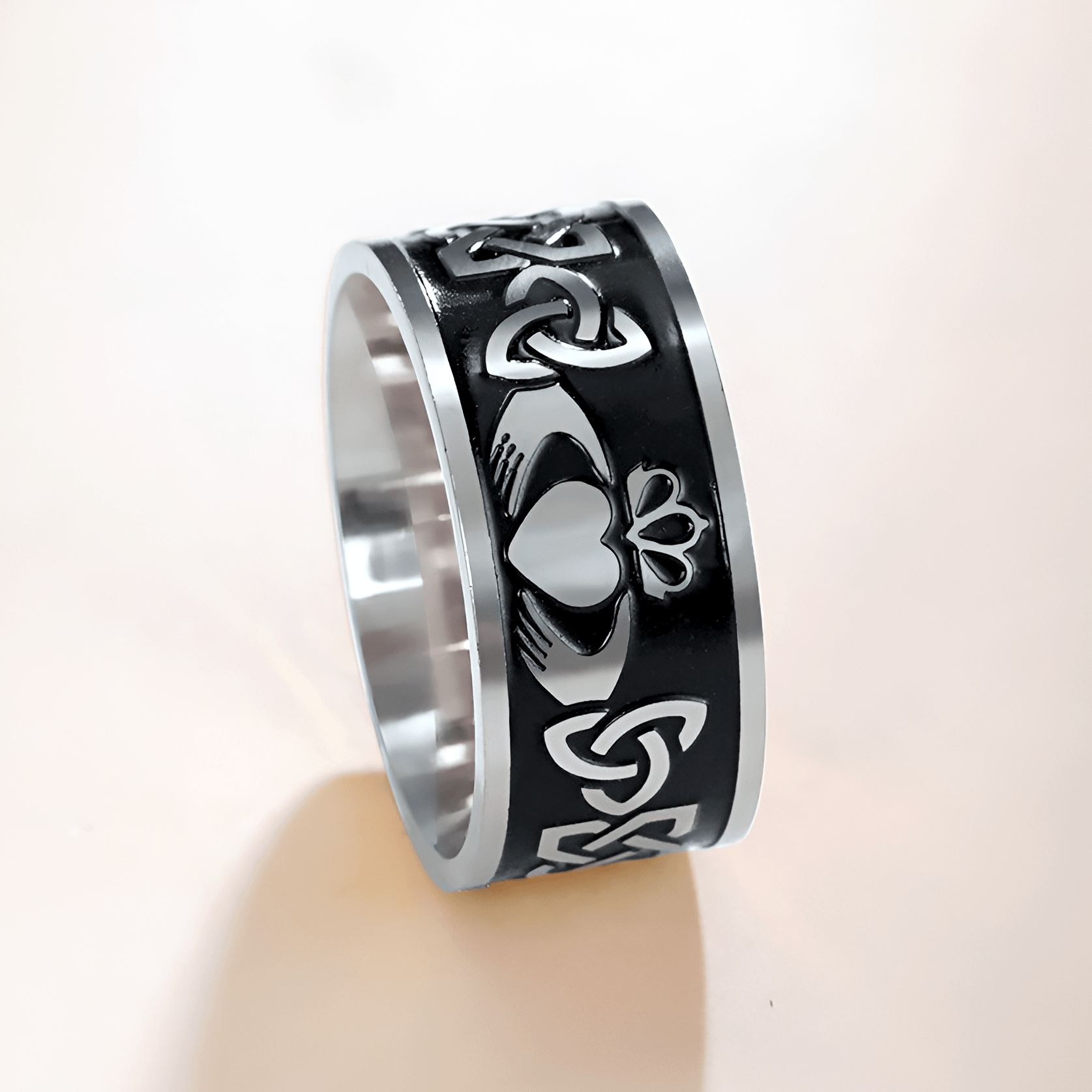 Eirin Apparel Men's Claddagh Ring Men's Claoimh Claddagh Ring – Celtic Strength in Silver or Gold