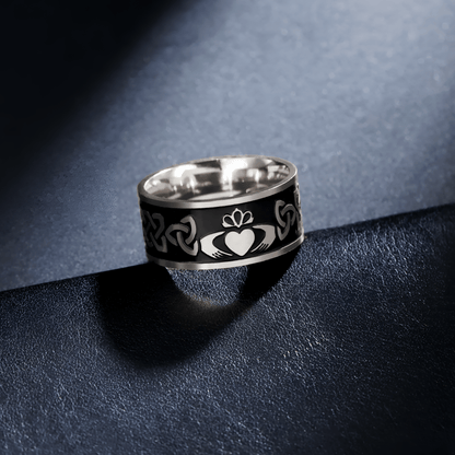Eirin Apparel Men's Claddagh Ring Steelheart Silver / 7 Men's Claoimh Claddagh Ring – Celtic Strength in Silver or Gold