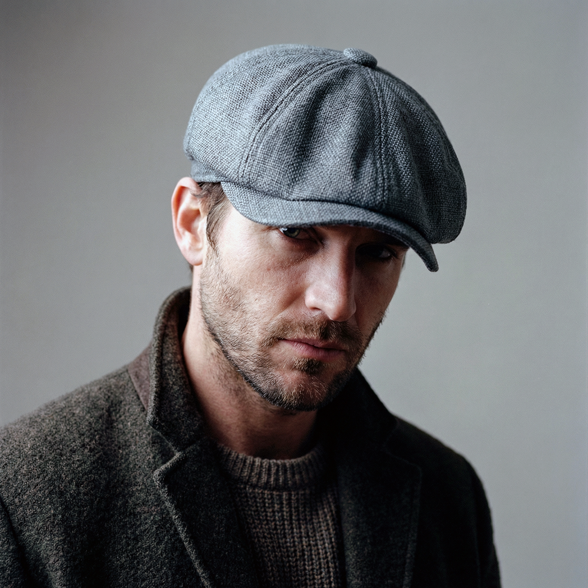 Eirin Apparel Men's Flat Cap ‘Belfast Crown’ Newsboy Flat Cap – Charcoal Grey