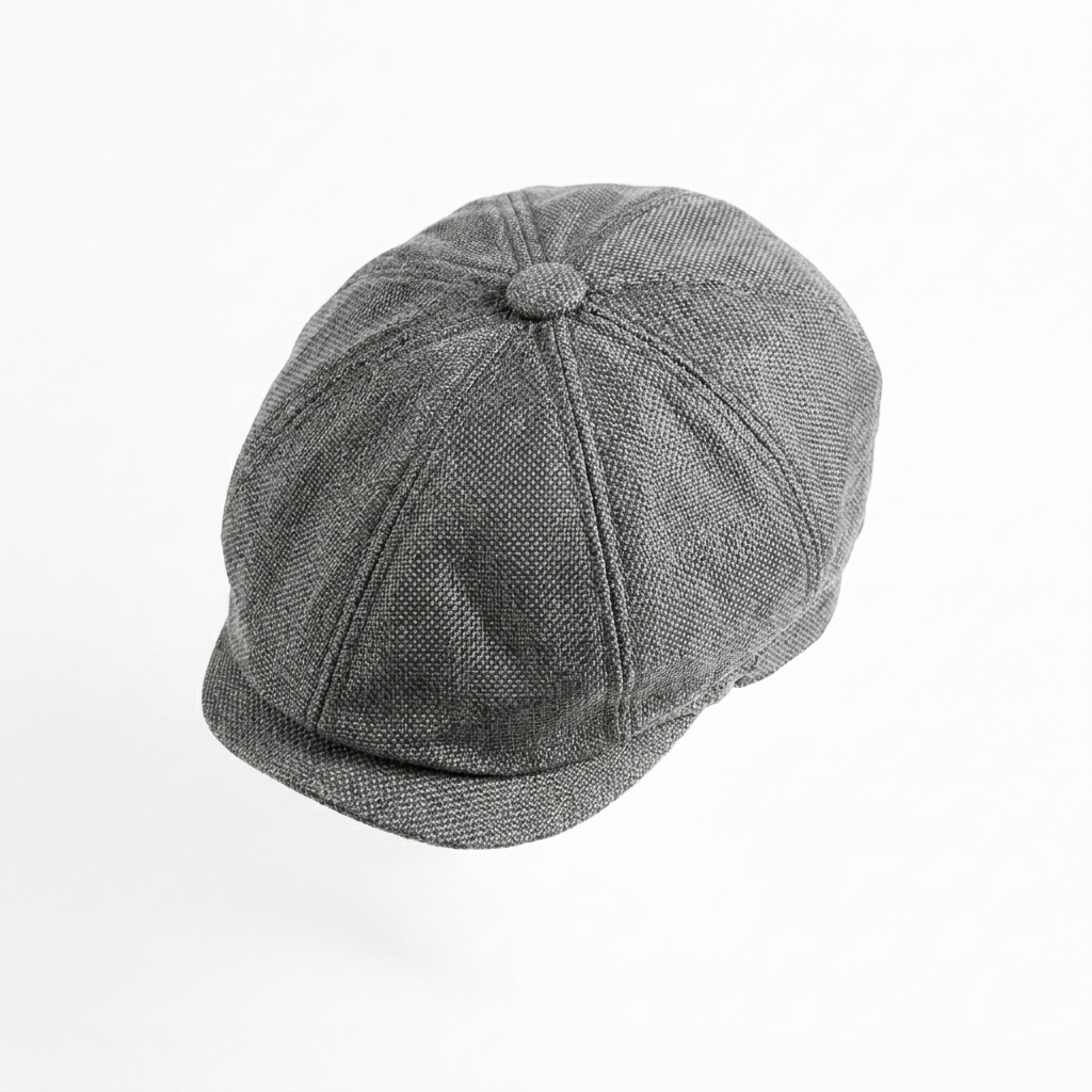 Eirin Apparel Men's Flat Cap ‘Belfast Crown’ Newsboy Flat Cap – Charcoal Grey