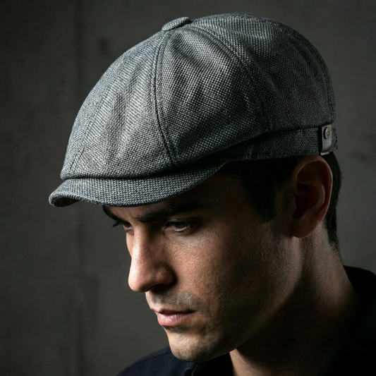 Eirin Apparel Men's Flat Cap ‘Belfast Crown’ Newsboy Flat Cap – Charcoal Grey