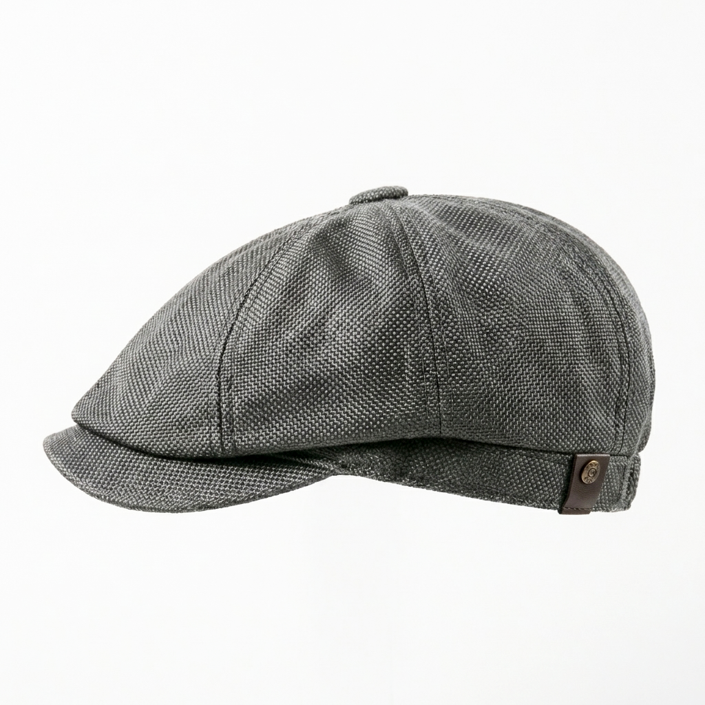 Eirin Apparel Men's Flat Cap ‘Belfast Crown’ Newsboy Flat Cap – Charcoal Grey