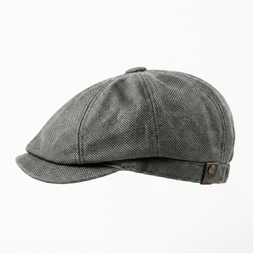 Eirin Apparel Men's Flat Cap ‘Belfast Crown’ Newsboy Flat Cap – Charcoal Grey