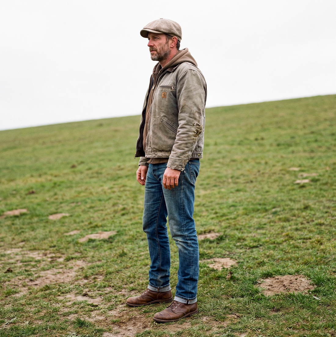 Eirin Apparel Men's Flat Cap ‘Belfast Crown’ Newsboy Flat Cap – Cream Linen