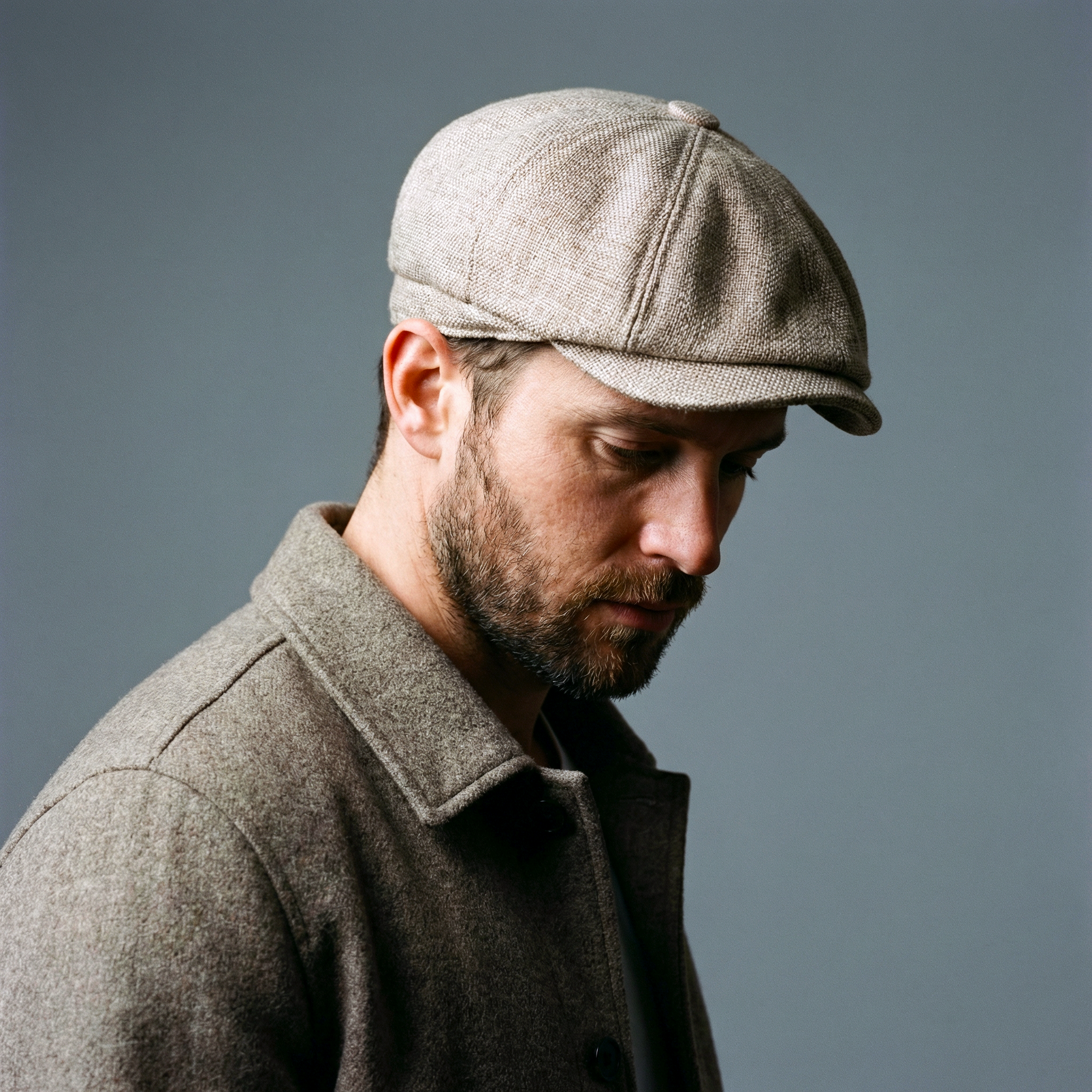 Eirin Apparel Men's Flat Cap ‘Belfast Crown’ Newsboy Flat Cap – Cream Linen
